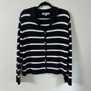 Vintage 90s Black and White Long Sleeve Nautical Summer Knit